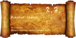 Kaufer Hunor névjegykártya